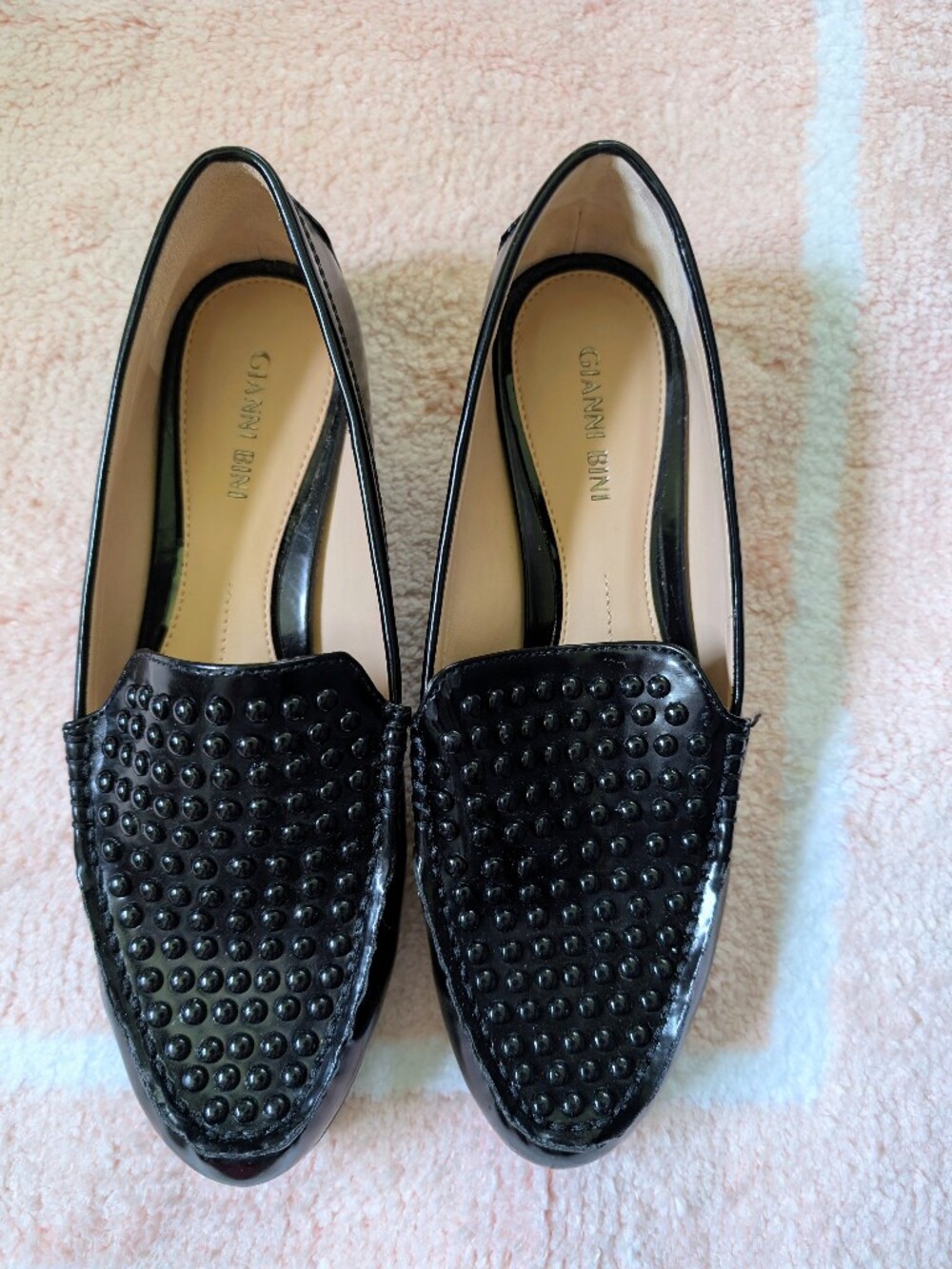 Gianni Bini Black Studded Loafers for Women